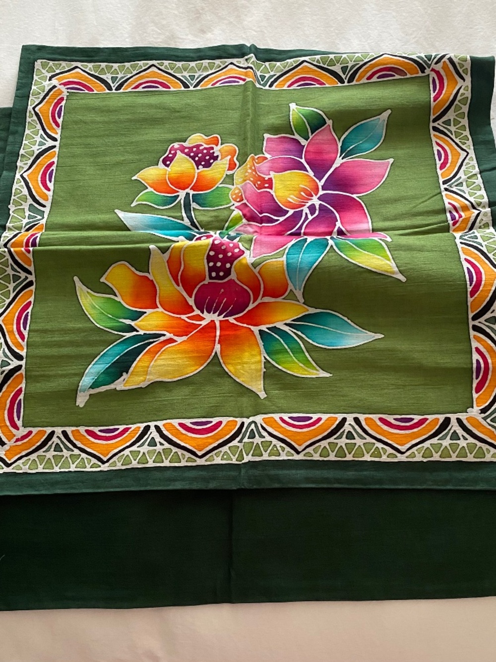 Malaysian batik pillow covers.